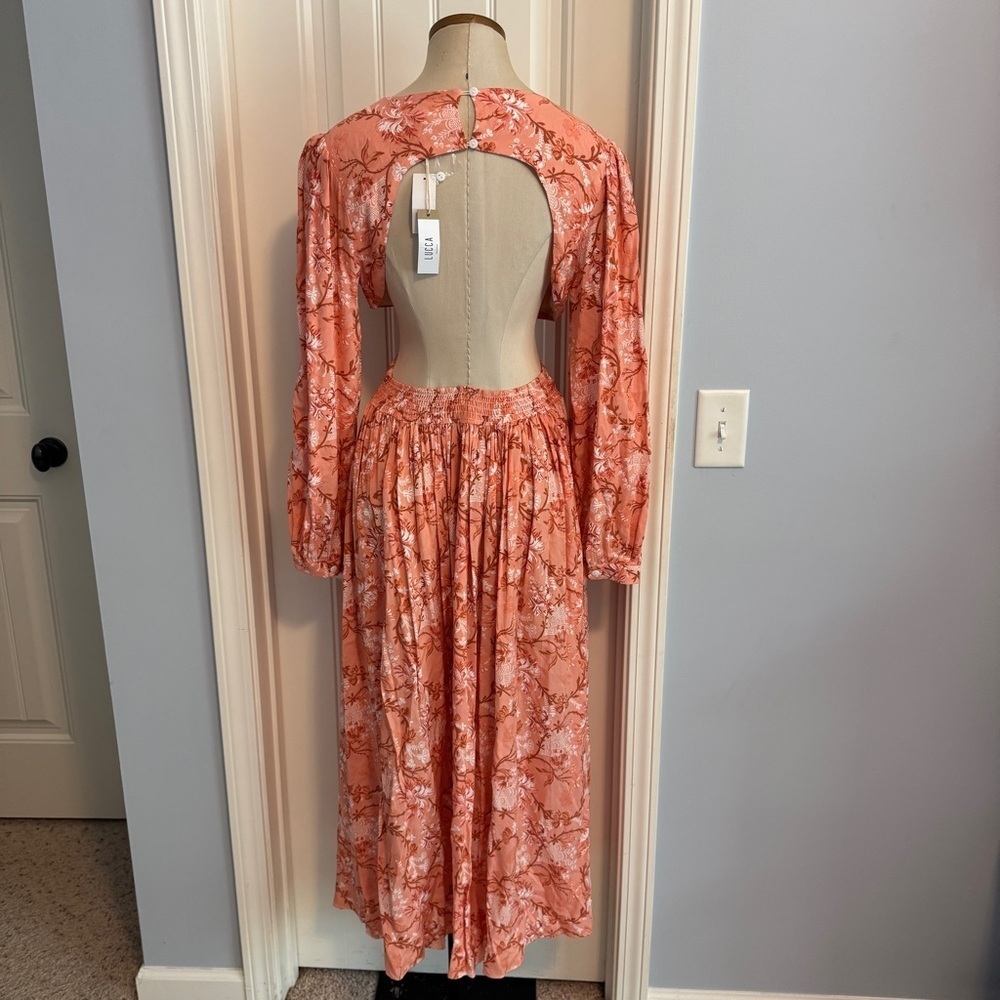 NEW Lucca Large Soraya Floral Cutout Maxi Dress ~ Boho Beach Tropical Vacation - Picture 4 of 10
